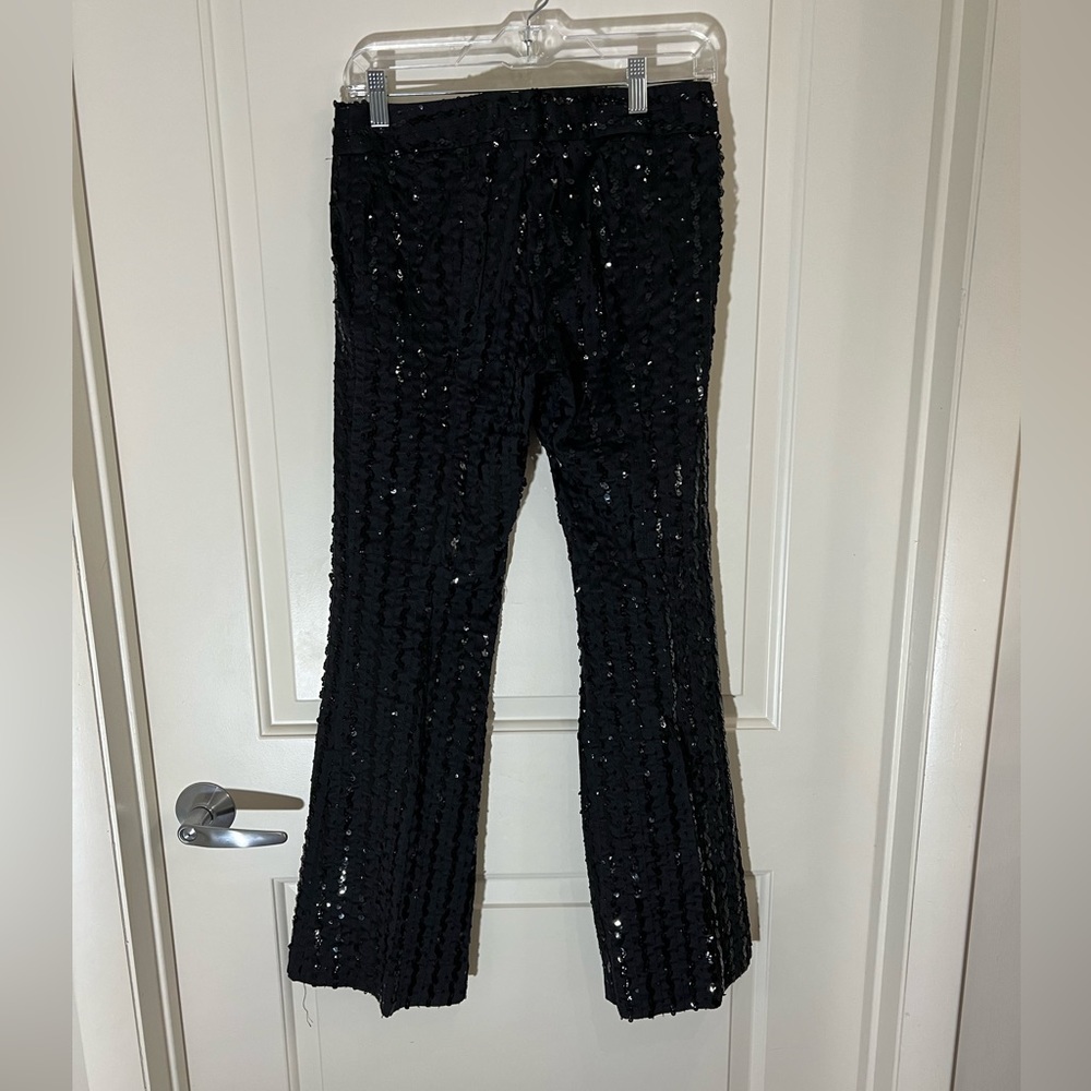 Nanette Lepore black sequin flare leg pants